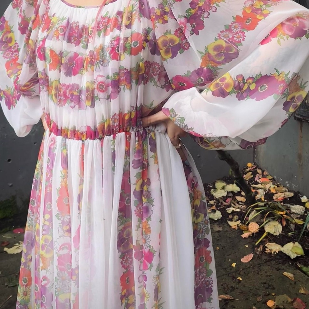 1970s floral garden gown made in USA